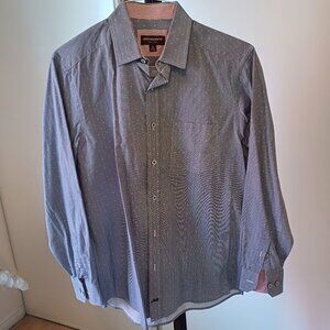 Johnston & Murphy Shirt Blue with Pink Dots